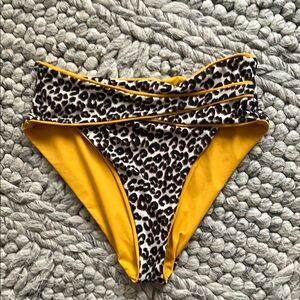 BECCA by Rebecca Virtue leopard print reversible bikini bottoms